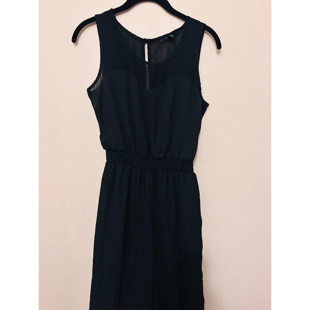 Forever 21 Romper jumpsuit Black Excellent Sheer Mesh Chiffon Sleeveless